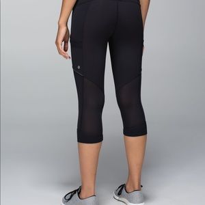 Lululemon Black Crop Mesh Leggings